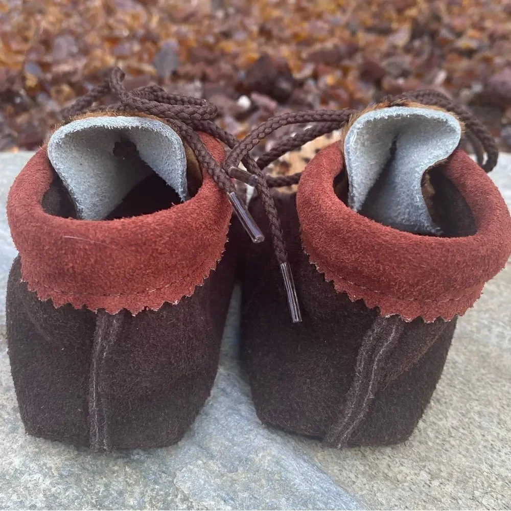 Itasca Leathergoods Baby/Infant Wapsi 'Meow' Leopard Moccasin/Shoes. Large. NWOT